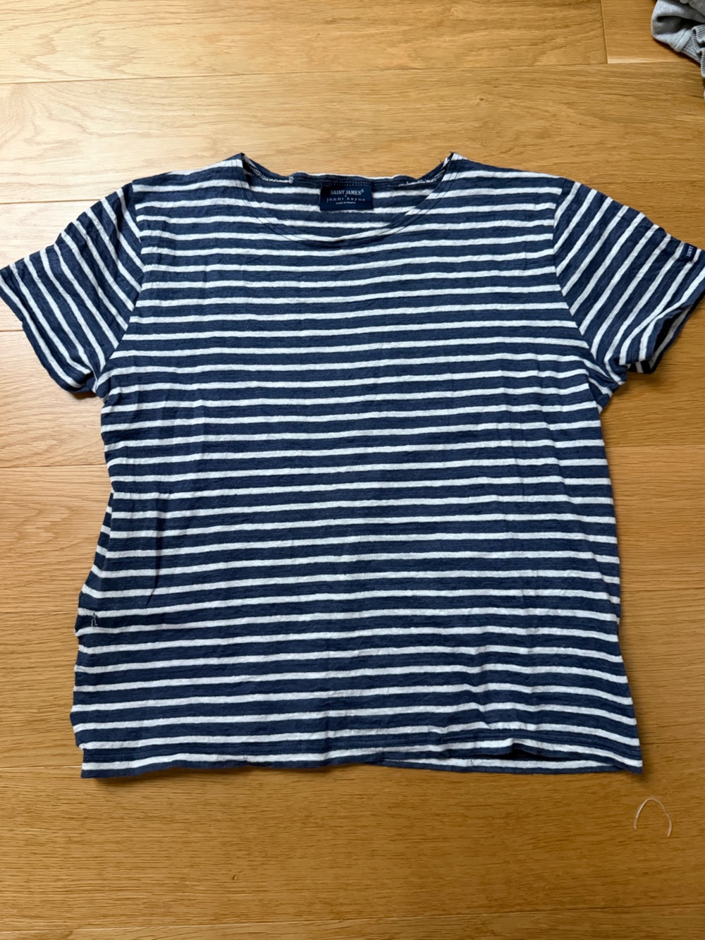 Jenni Kayne Navy and White Striped Short Sleeve Tee